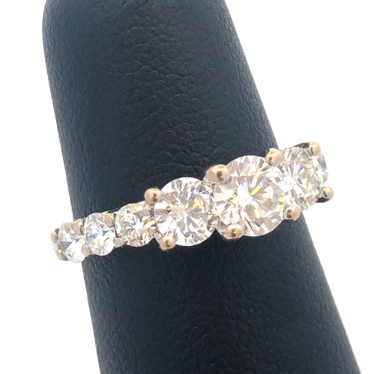 Designer 14K White Gold Diamond Trio With Accents Waterfall Engagement Ring