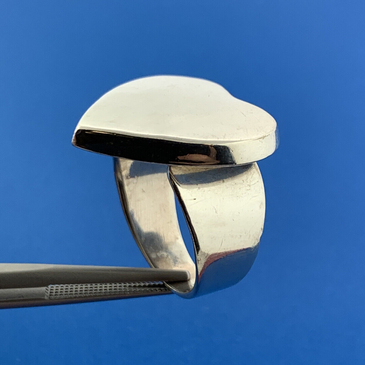 Stunning Sterling Silver 925 Loving Romantic Heart Adjustable Ring Size 7.5-8.5