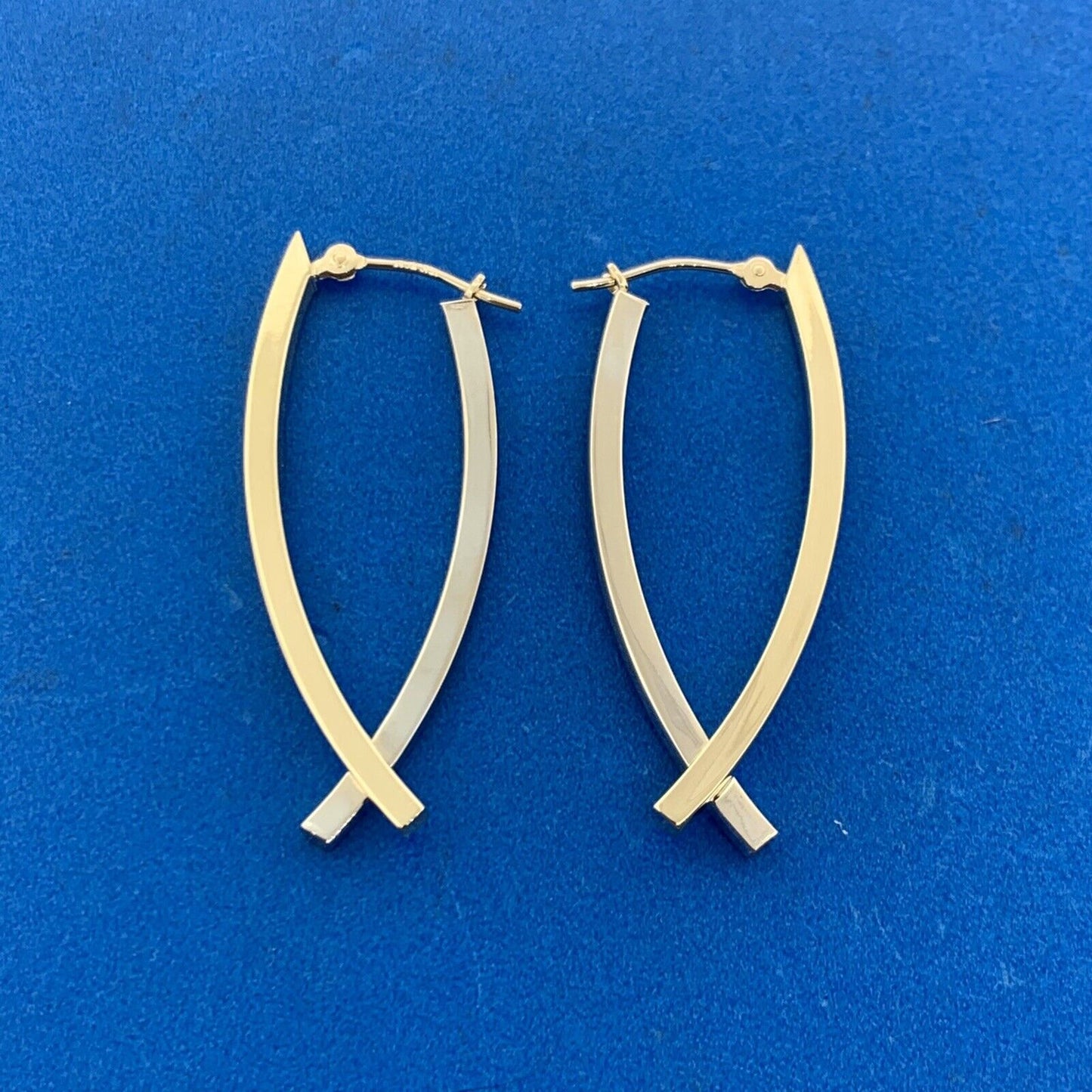Jacmel Mauritius JCM 14K Yellow Gold Modernist Ichthys Earrings