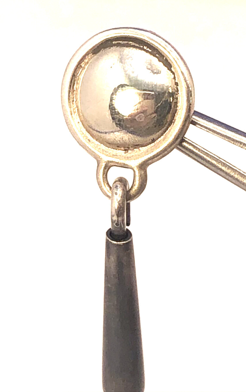 Designer 925 Sterling Silver 14k Gold Modernist Teardrop Stud Dangle Earrings