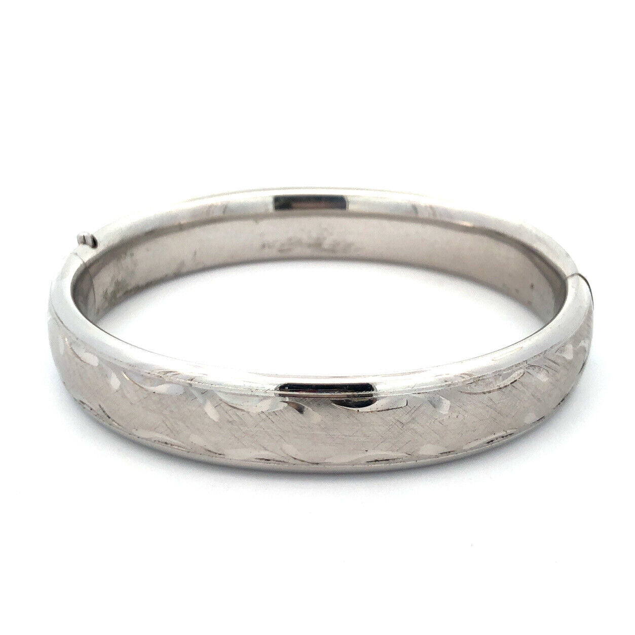 Antique Henry F Barrows Sterling Silver Florentine Slide Hinge Bangle Bracelet