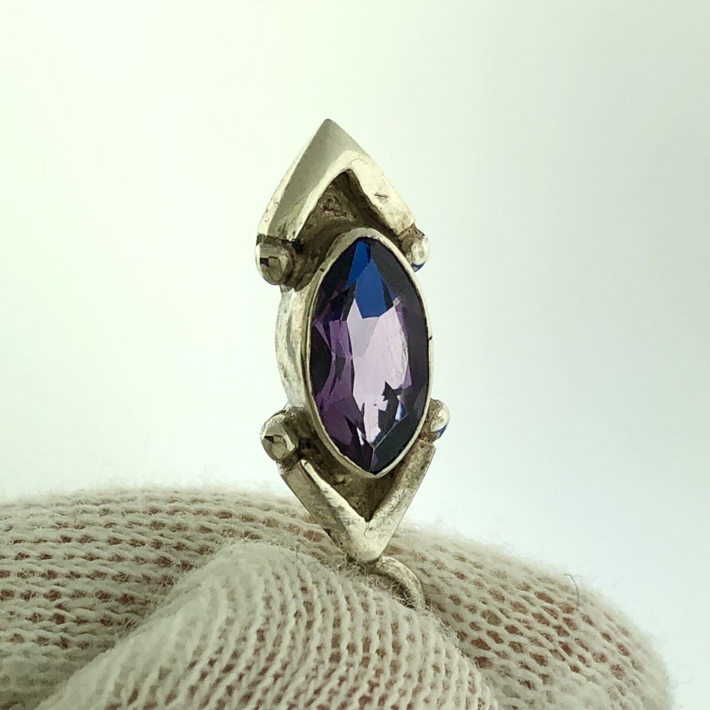 Stunning Sterling Silver 925 Peridot Garnet Amethyst 17" Toggle Necklace