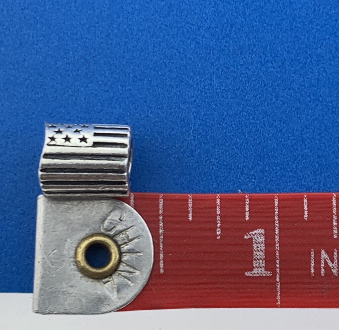 Chamilia Sterling Silver United States Flag Stars Stripes Slide Bracelet Charm