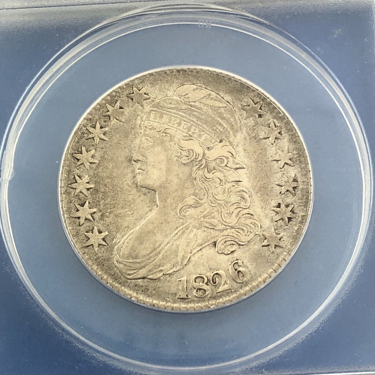 1826 Capped Bust Silver Half Dollar 50c Lettered Edge ANACS EF45 O-110 Coin
