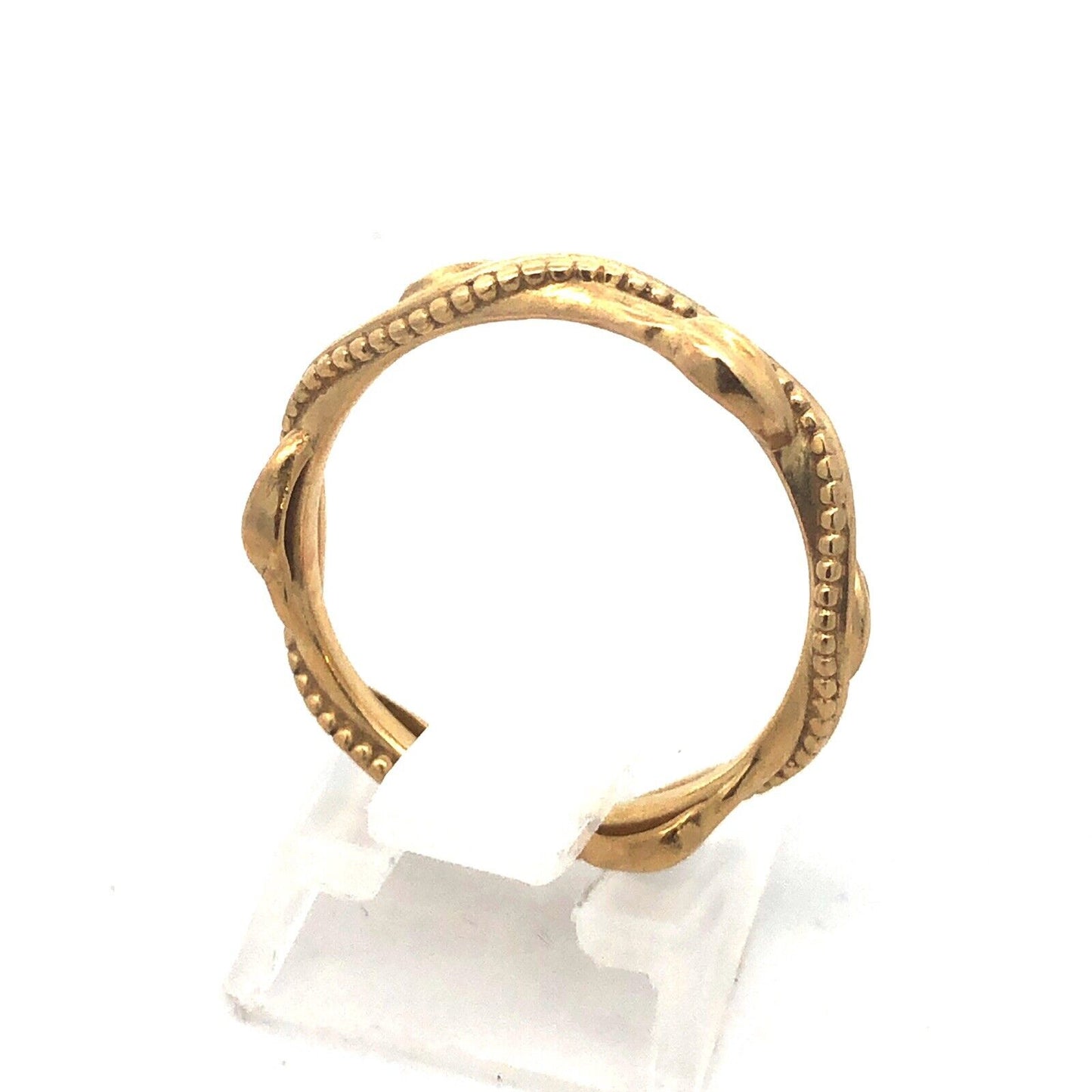 Designer Ayala Israel 14K Yellow Gold Rope And Vine Eternity Wedding Band