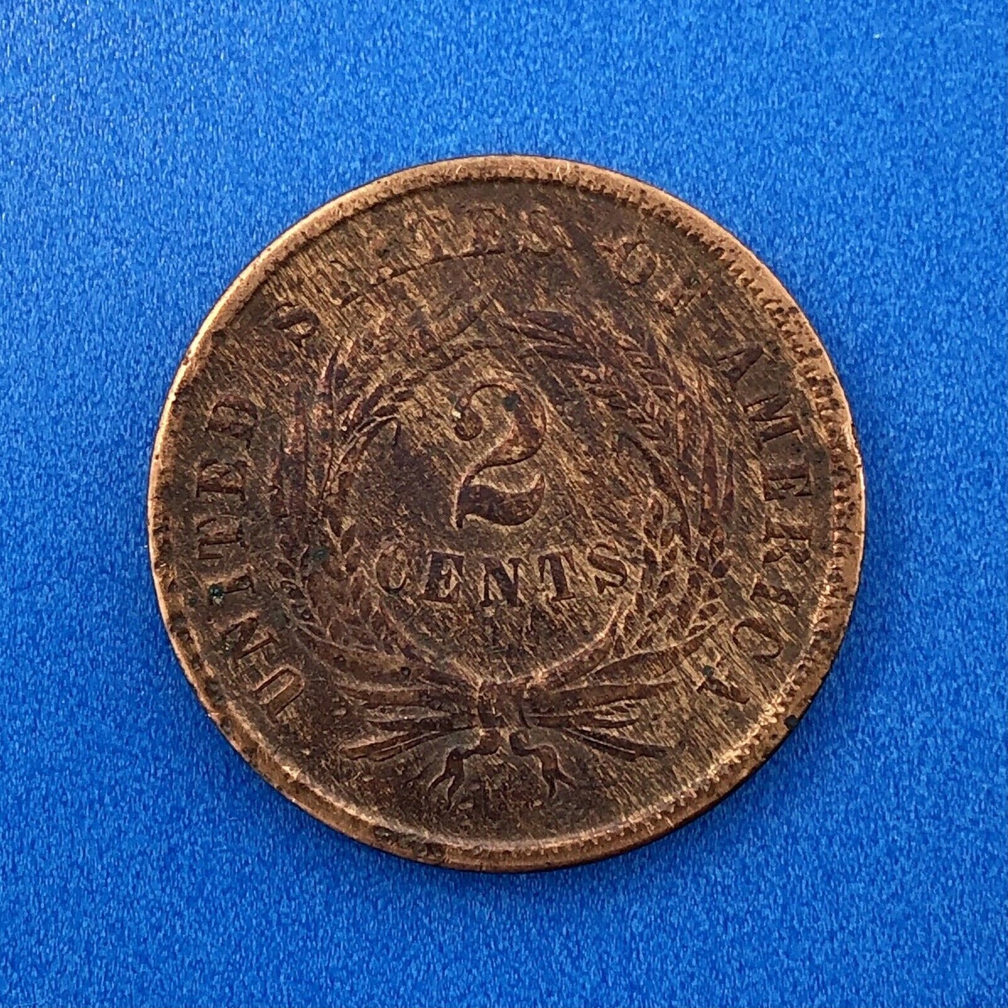 1864 P Bronze Two-Cent Piece Union Shield Large Motto Philadelphia Mint Coin