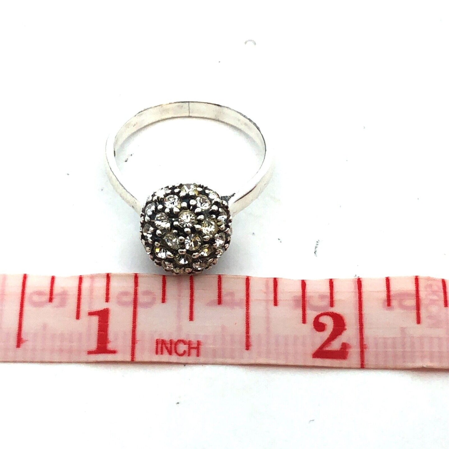 Designer Michael Anthony 925 Sterling Silver Round Cubic Zirconia Ball Dome Ring