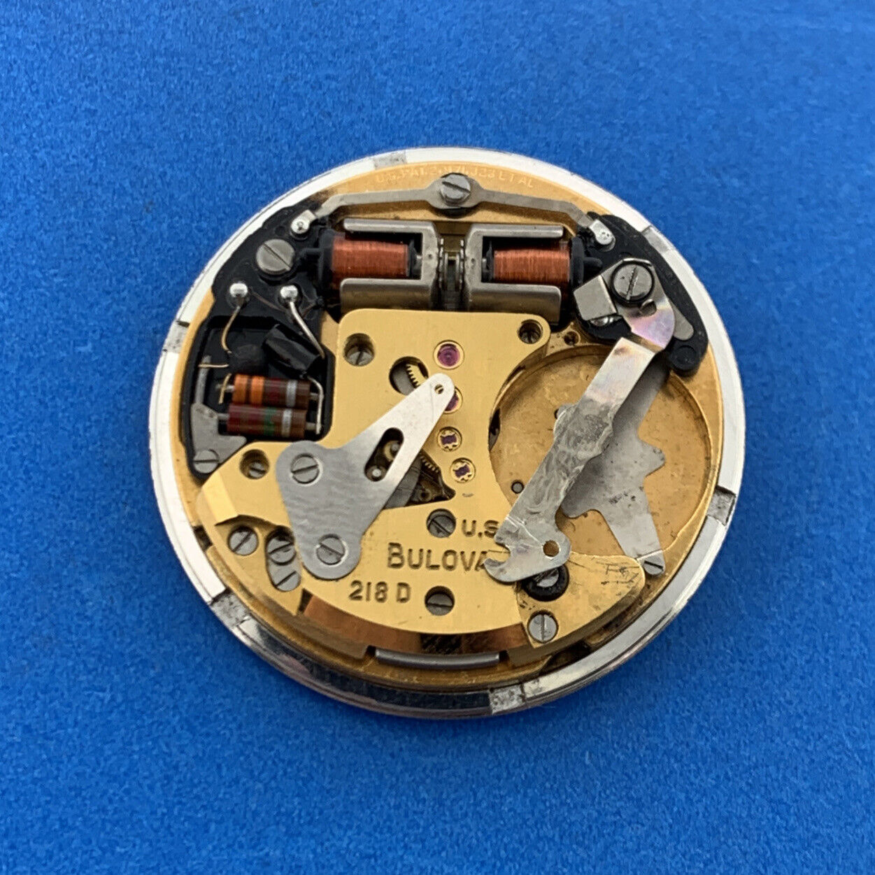 1970's Bulova Accutron 218 D Tuning Fork Watch Head Parts Only Not Working