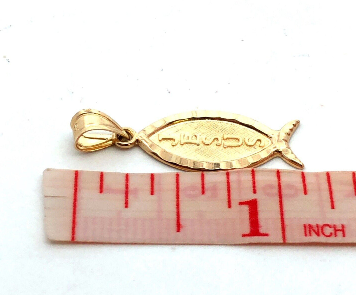 Designer Michael Anthony 14K Yellow Gold Jesus Fish Ichthys Pendant