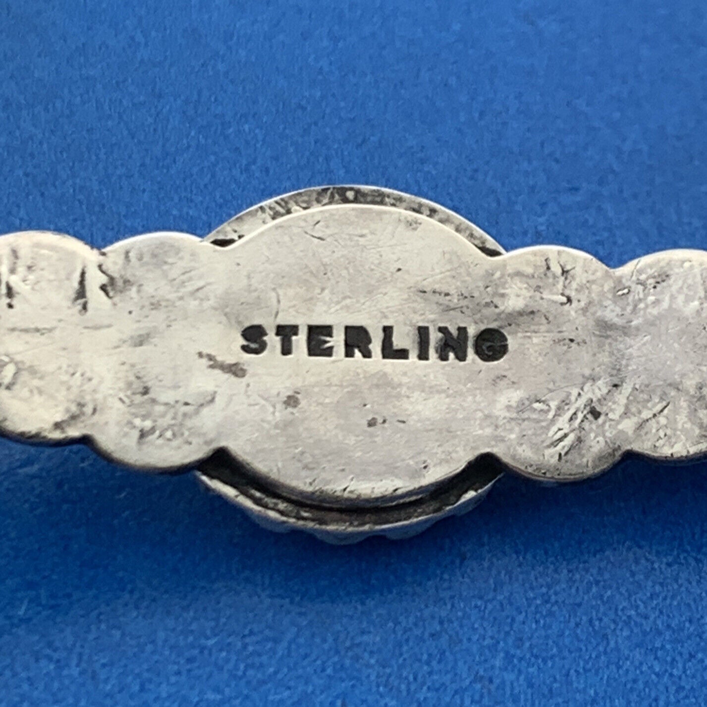 Native American 925 Sterling Silver Turquoise Storyteller Child's Cuff Bracelet