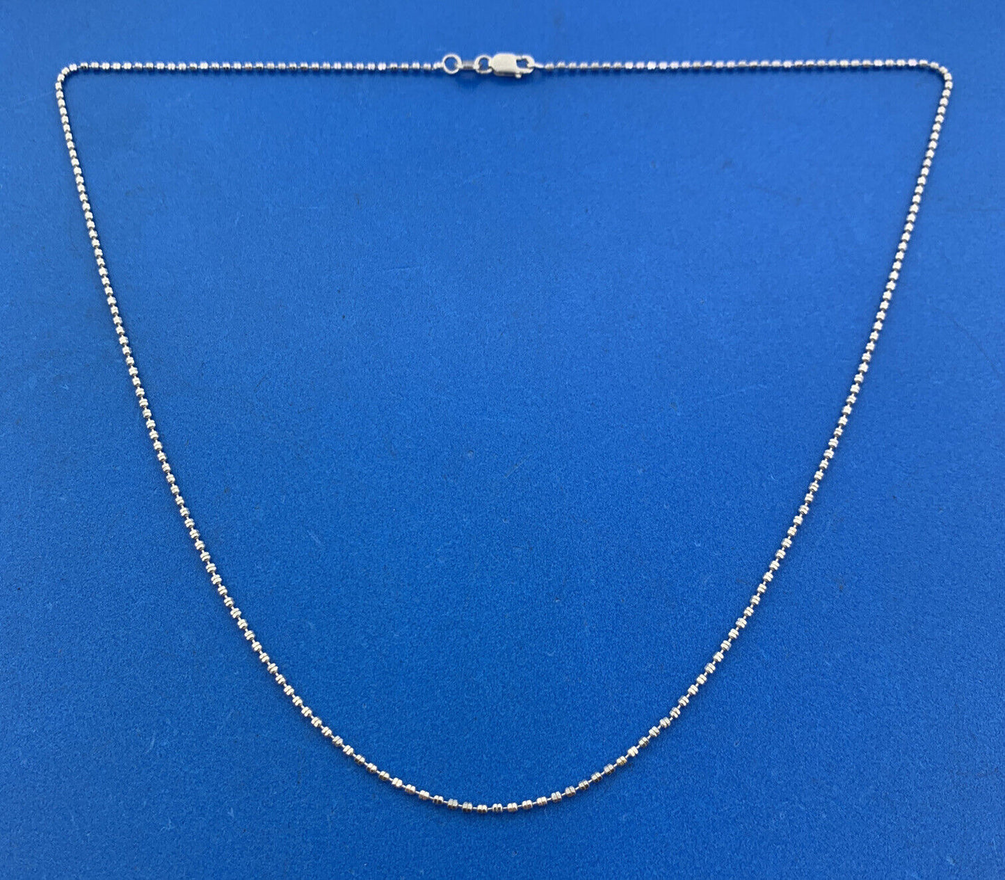 Designer Italy 14K White Gold Diamond Cut Link 18" Fancy Chain Necklace