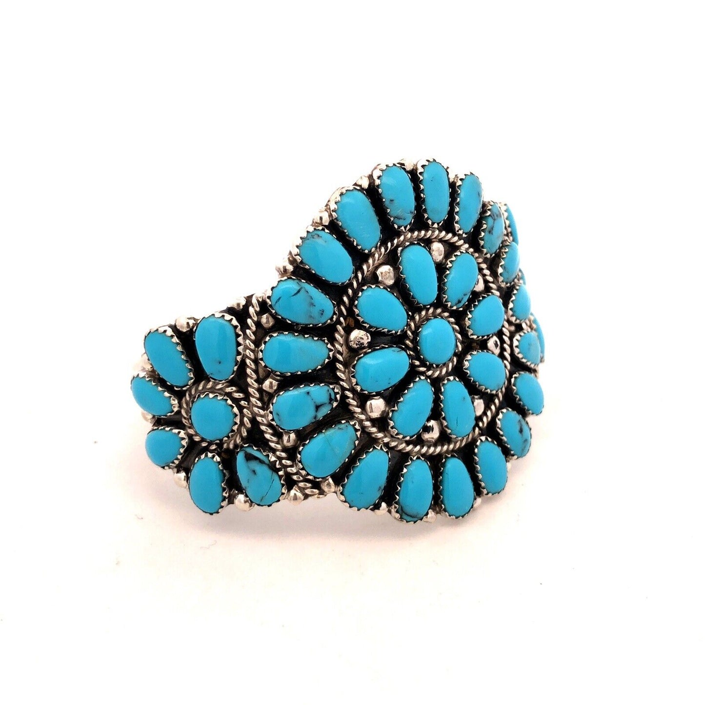 925 Silver Native American Juliana Williams Turquoise Statement Cuff Bracelet