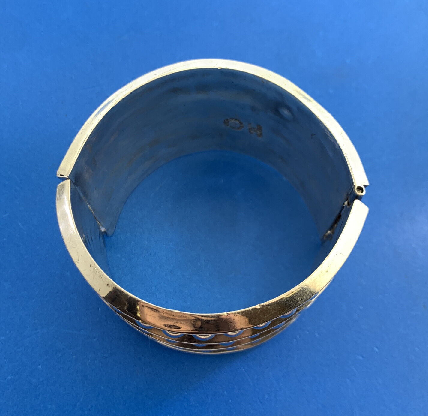 Mid Century Taxco Alfredo Villasana 925 Sterling Silver Statement Cuff Bracelet