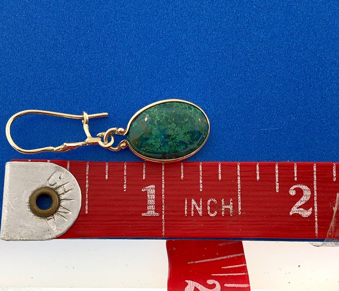 Vintage 14K Yellow Gold Maw Maw Sit Sit Oval Drop Dangle Hook Earrings