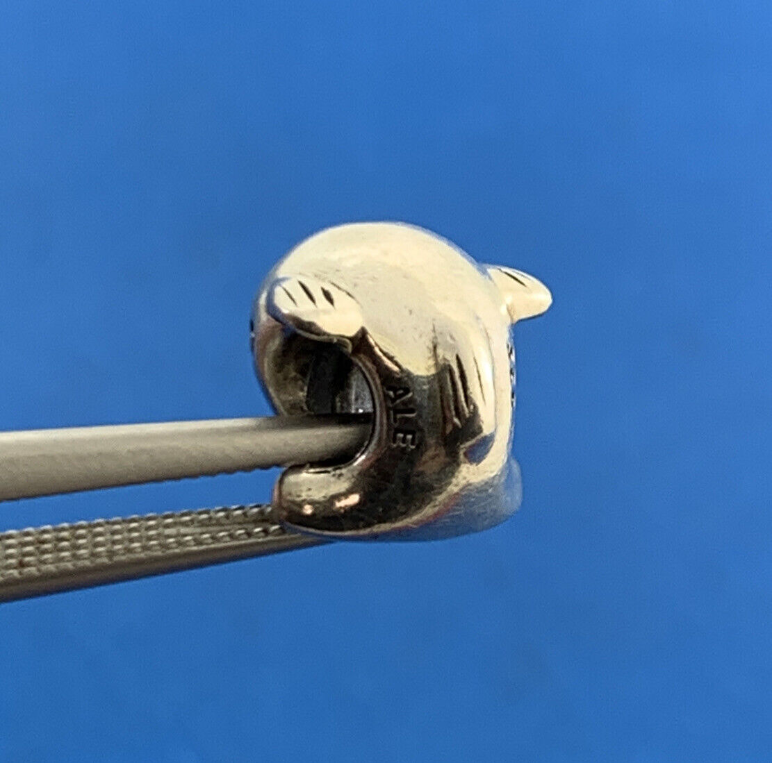 Authentic PANDORA 925 Sterling Silver Dolphin Ocean 790189 Slide Charm