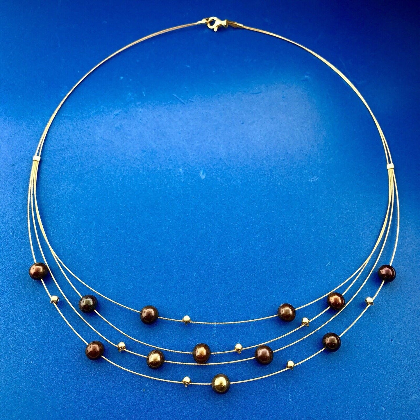 Adi Paz ZRW Israel 14K Yellow Gold Smoky Quartz Chocolate Pearl Cable Necklace