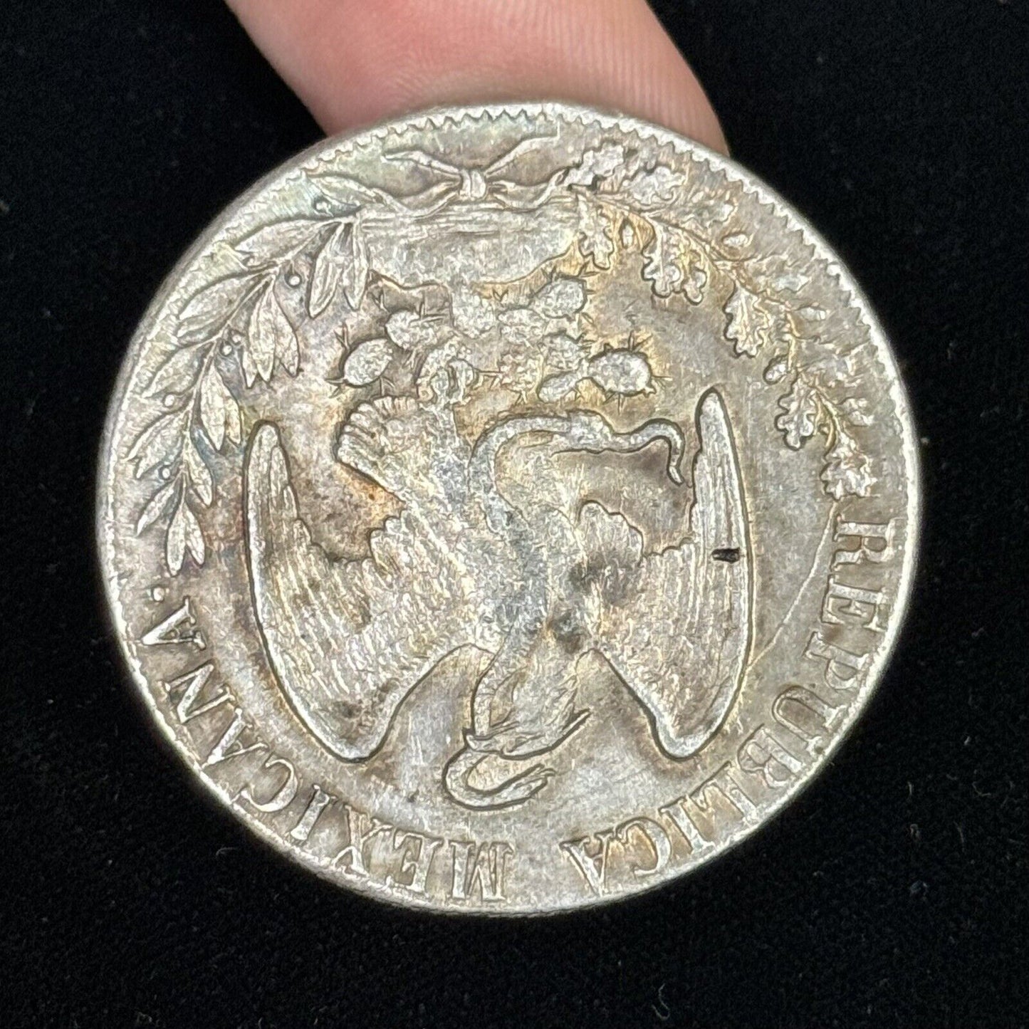 1835 Do Durango Mexico 8 Reales R.M. Cap & Rays Libertad .903 Silver Coin