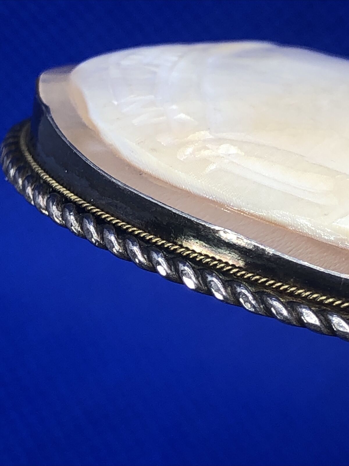 Victorian 925 Sterling Silver Carved Oval Cameo Statement Brooch Pendant