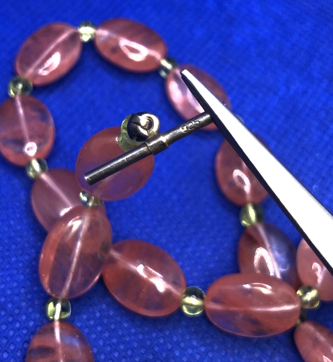 Cherry Quartz Peridot 925 Sterling Silver Statement Toggle Necklace