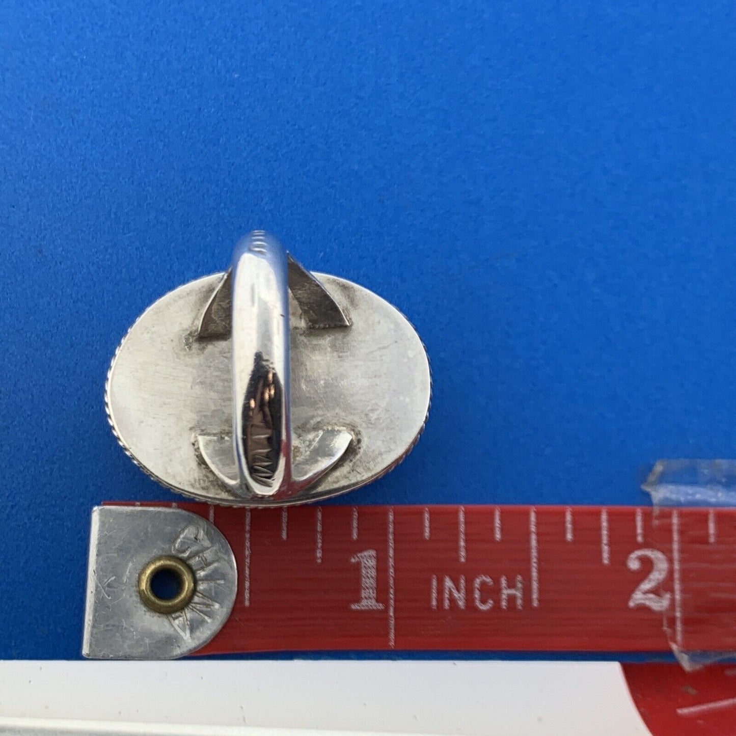 Artisan Sterling Silver 925 Oval Laguna Lace Agate Statement Fashion Ring