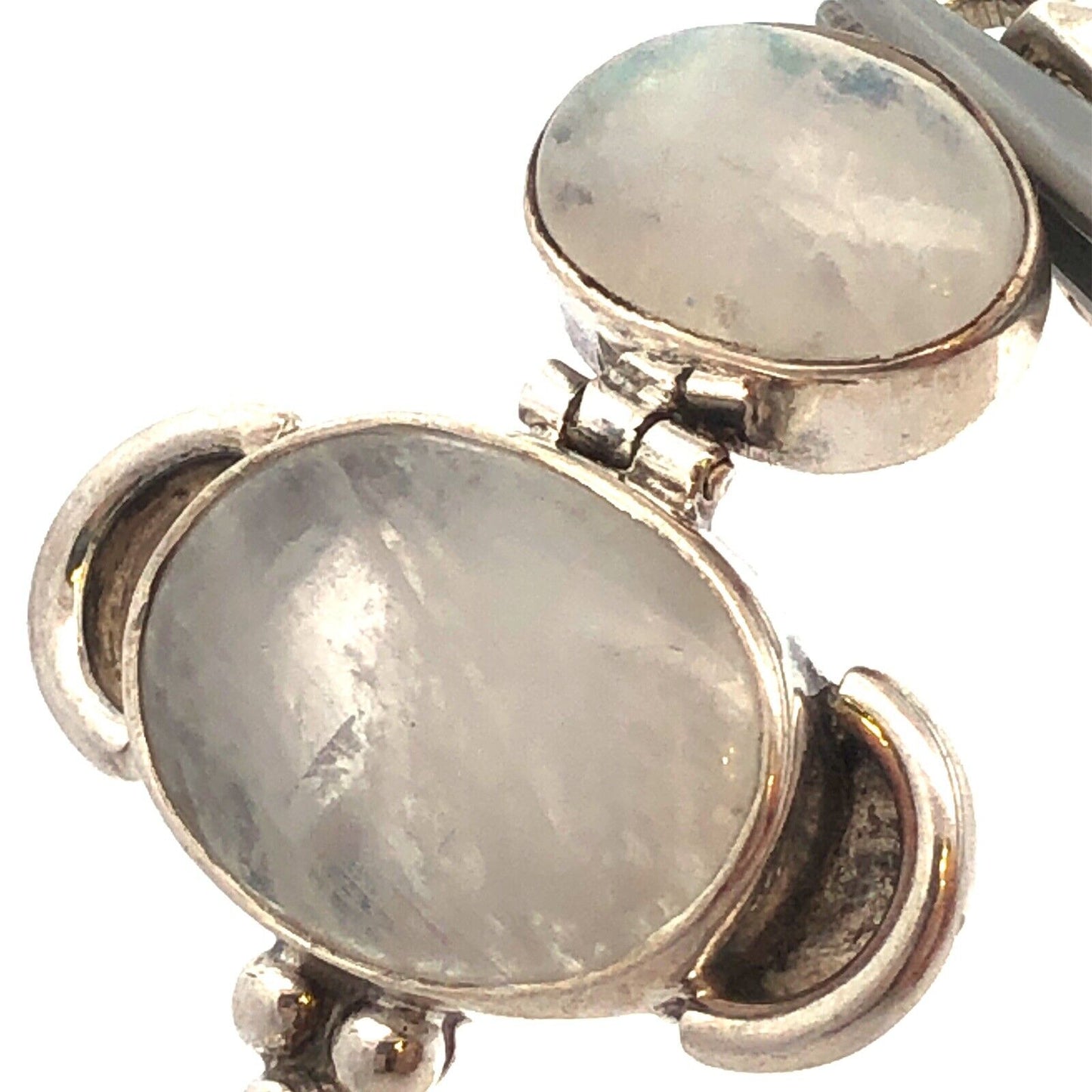 925 Sterling Silver Oval Moonstone Double Cabochon Drop Dangle Pendant