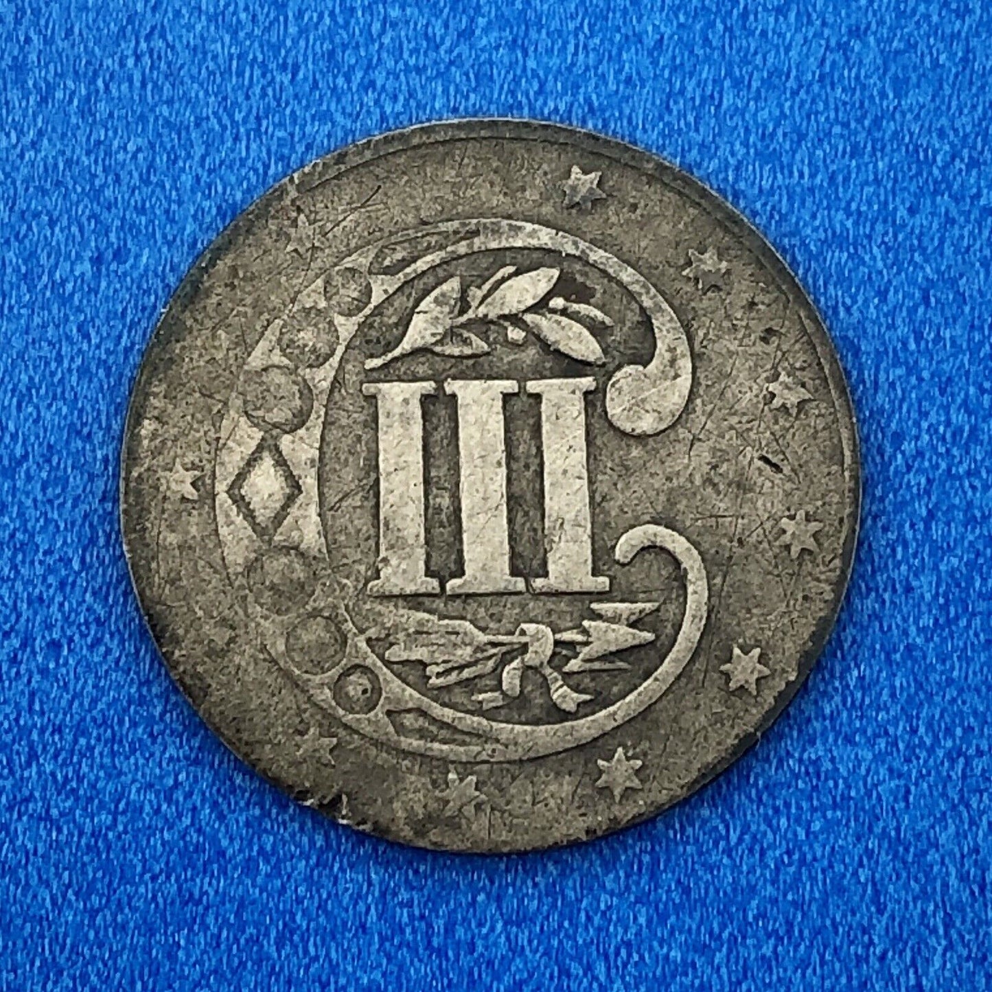 1857 P 3 Cent Silver Three Cent Piece Trime Better Key Philadelphia Mint Coin