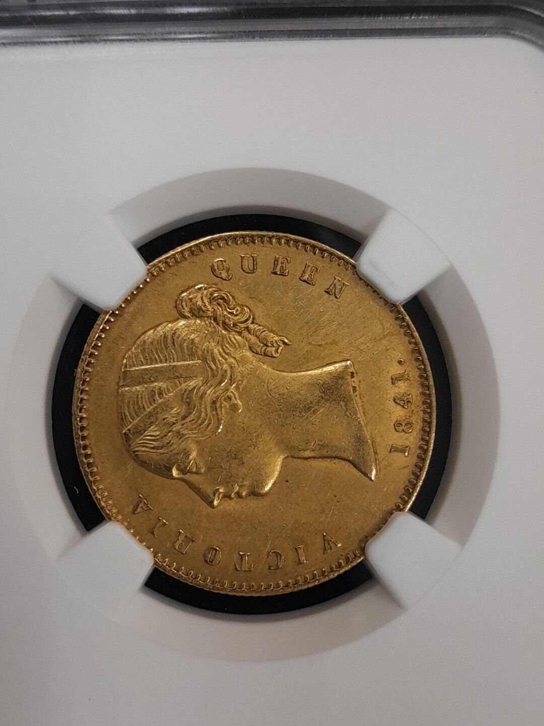 1841 C British India Mohur S & W-3.7 Type A/1 "W.W." Plain 4 NGC UNC Details
