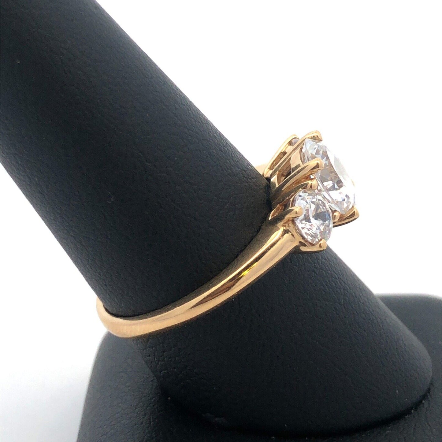 Designer 14K Yellow Gold Cubic Zirconia CZ Statement Engagement Ring 2.88tcw