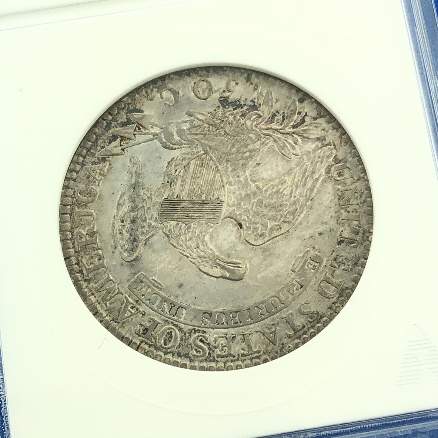1819/8 Capped Bust Silver Half Dollar 50c Lettered Edge ANACS AU53 Details Coin