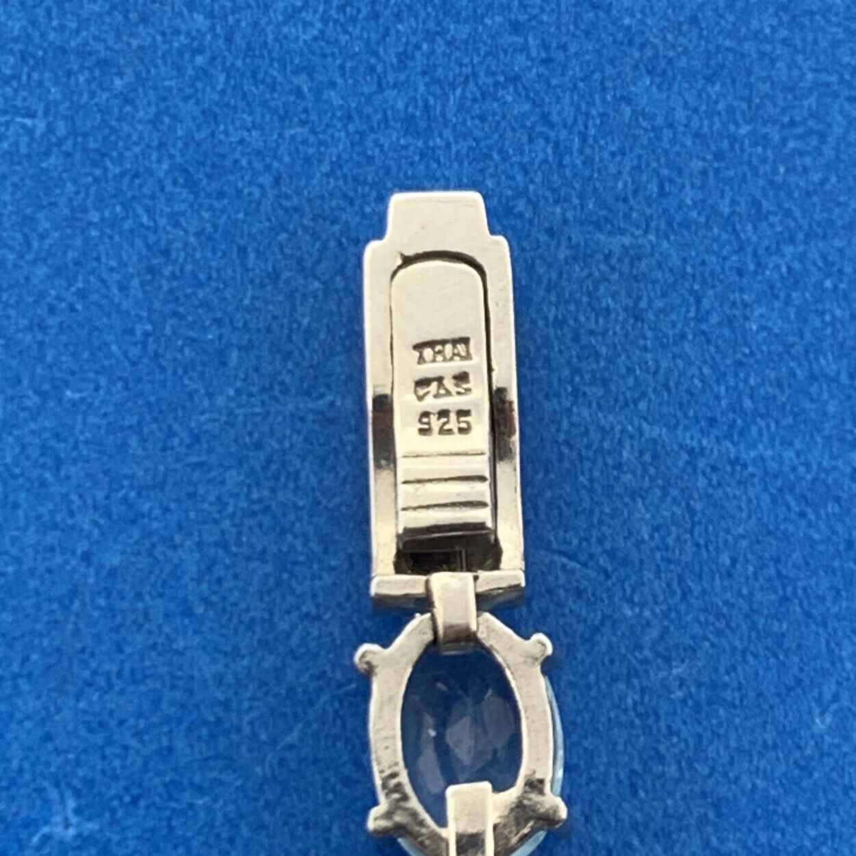 Designer FAS 925 Sterling Silver Oval Swiss Blue Topaz Tennis Bracelet