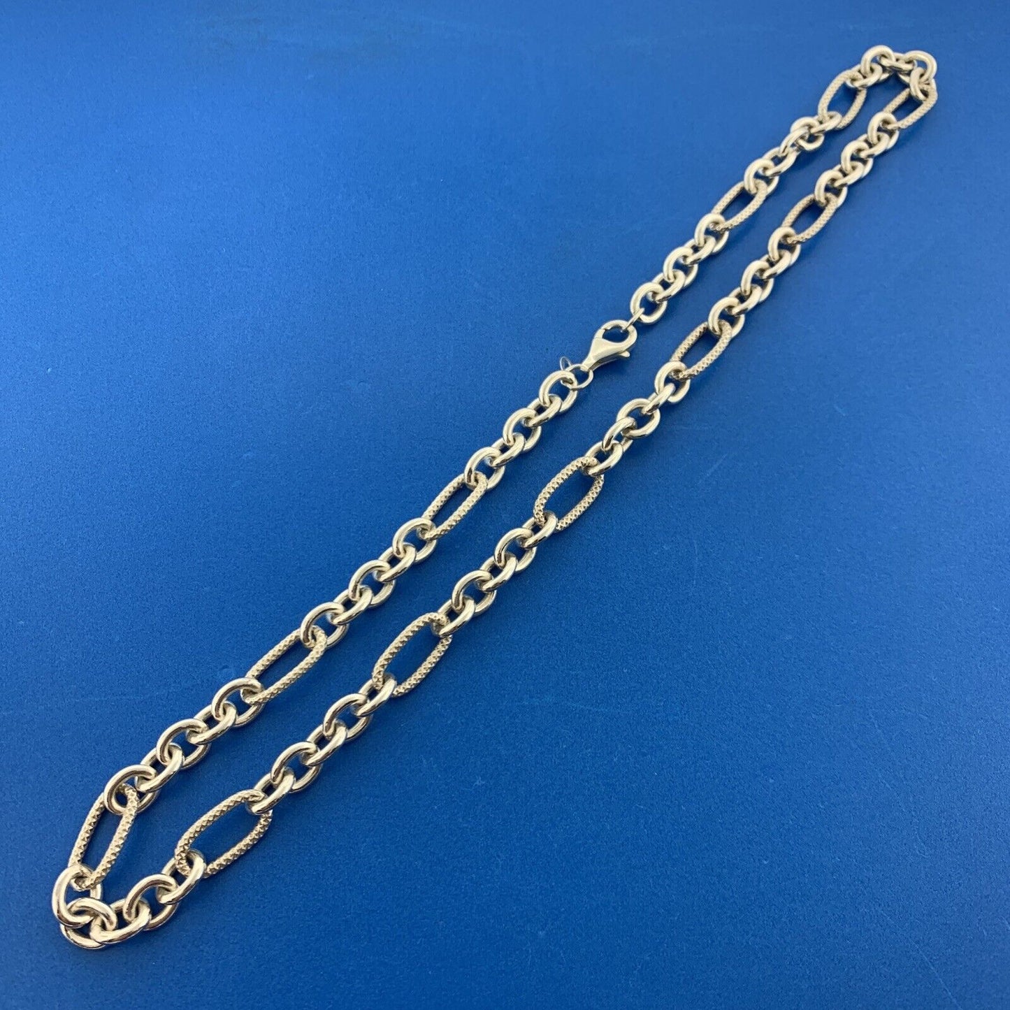 Stunning Sterling Silver 925 Oval & Circle Link Chain 18" Necklace