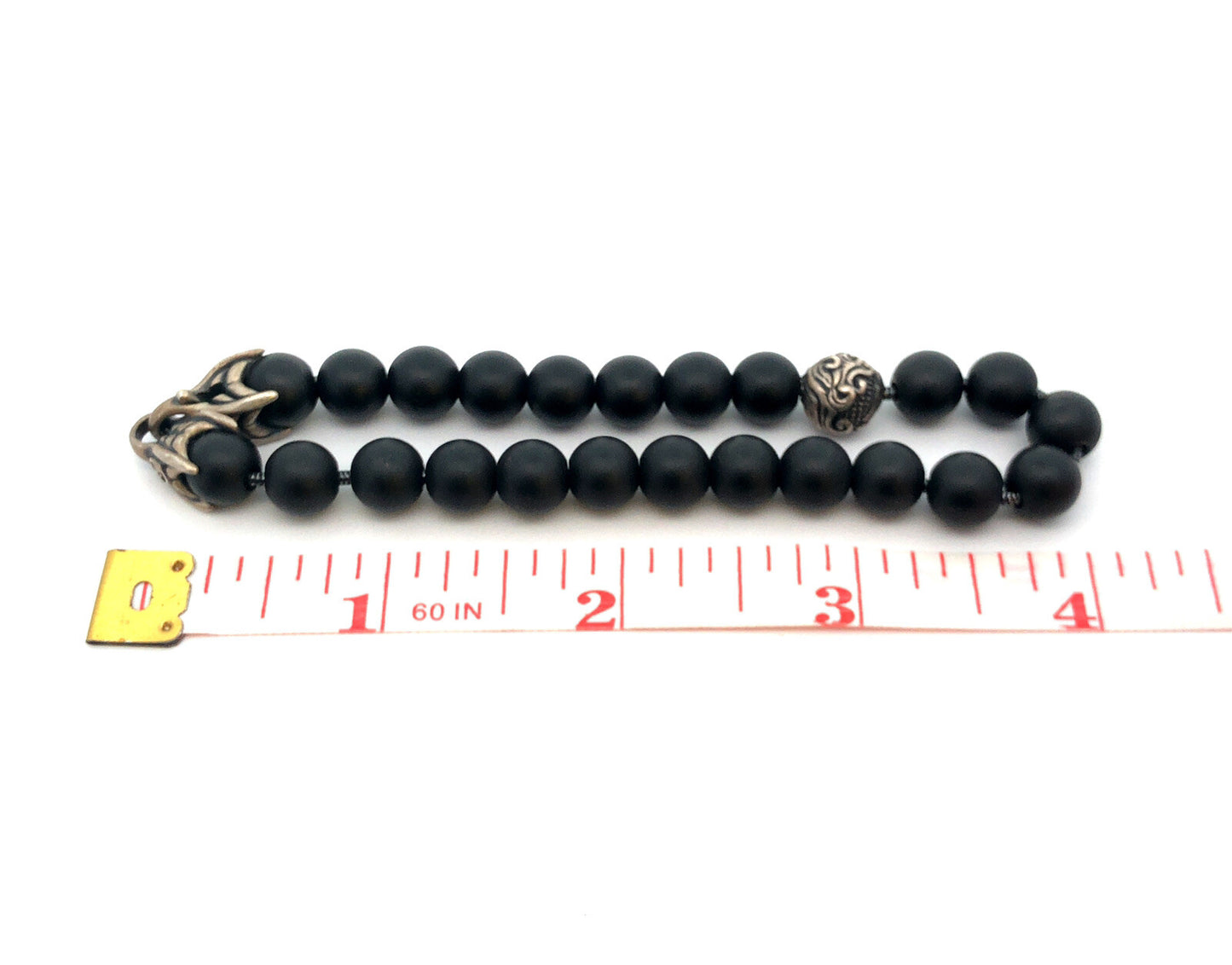 David Yurman 925 Sterling Silver Black Onyx Bijoux Spiritual Beads Bracelet