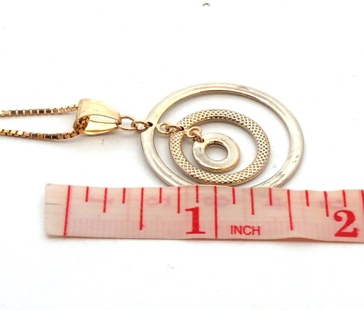 Estate ZRW Italy 14K Yellow White Gold Modernist Infinity Triple Circle Necklace