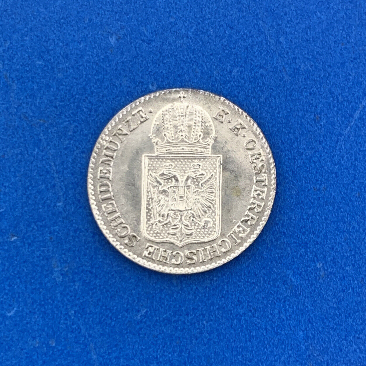 1849 A Austria Billon Silver .4375 Fine 6 Kreuzer Franz Joseph 1 Uncirculated