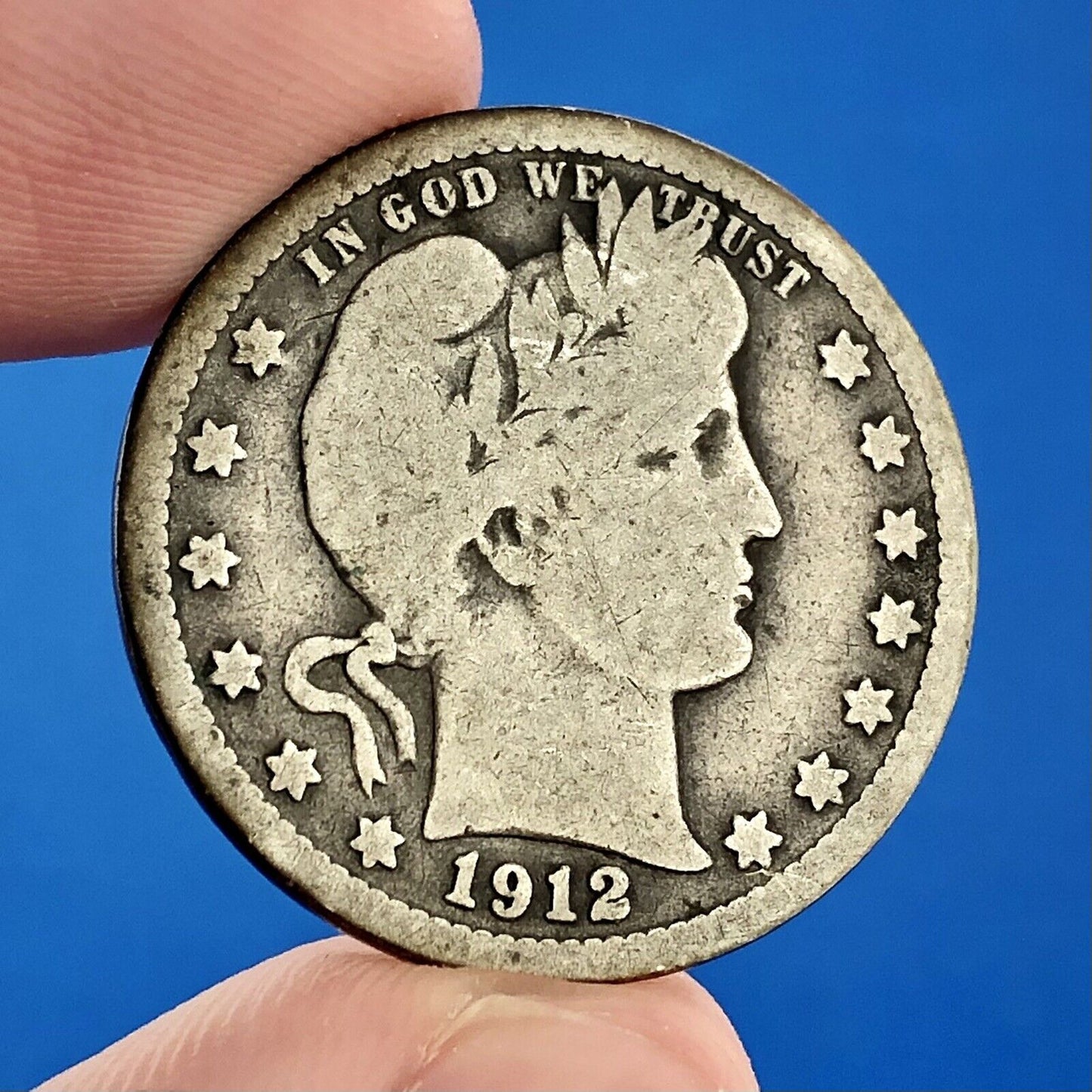 1912 P Silver Barber Quarter Better Key Date Philadelphia Coin Rare Scarce
