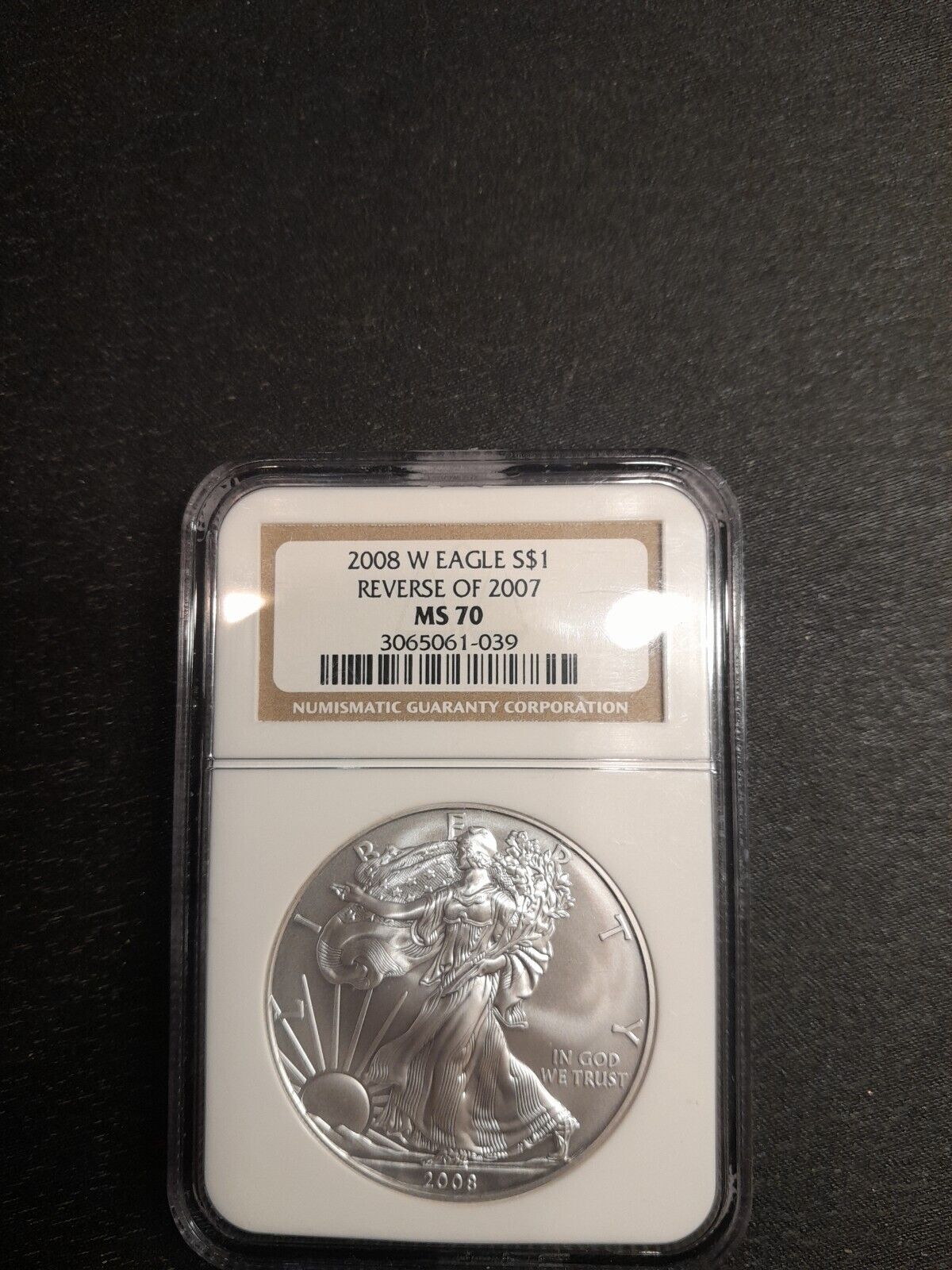 2008 W Eagle Silver $1 Reverse of 2007 MS 70 NGC Ultra Rare