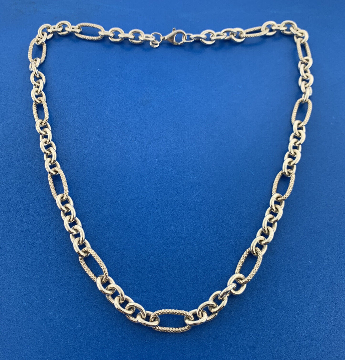 Stunning Sterling Silver 925 Oval & Circle Link Chain 18" Necklace