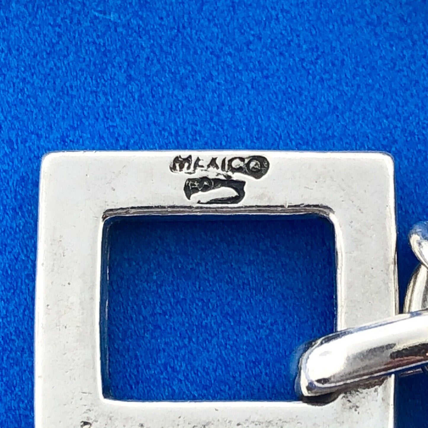 Vintage Mexico 925 Sterling Silver Black Onyx Heart Cross Toggle Charm Bracelet