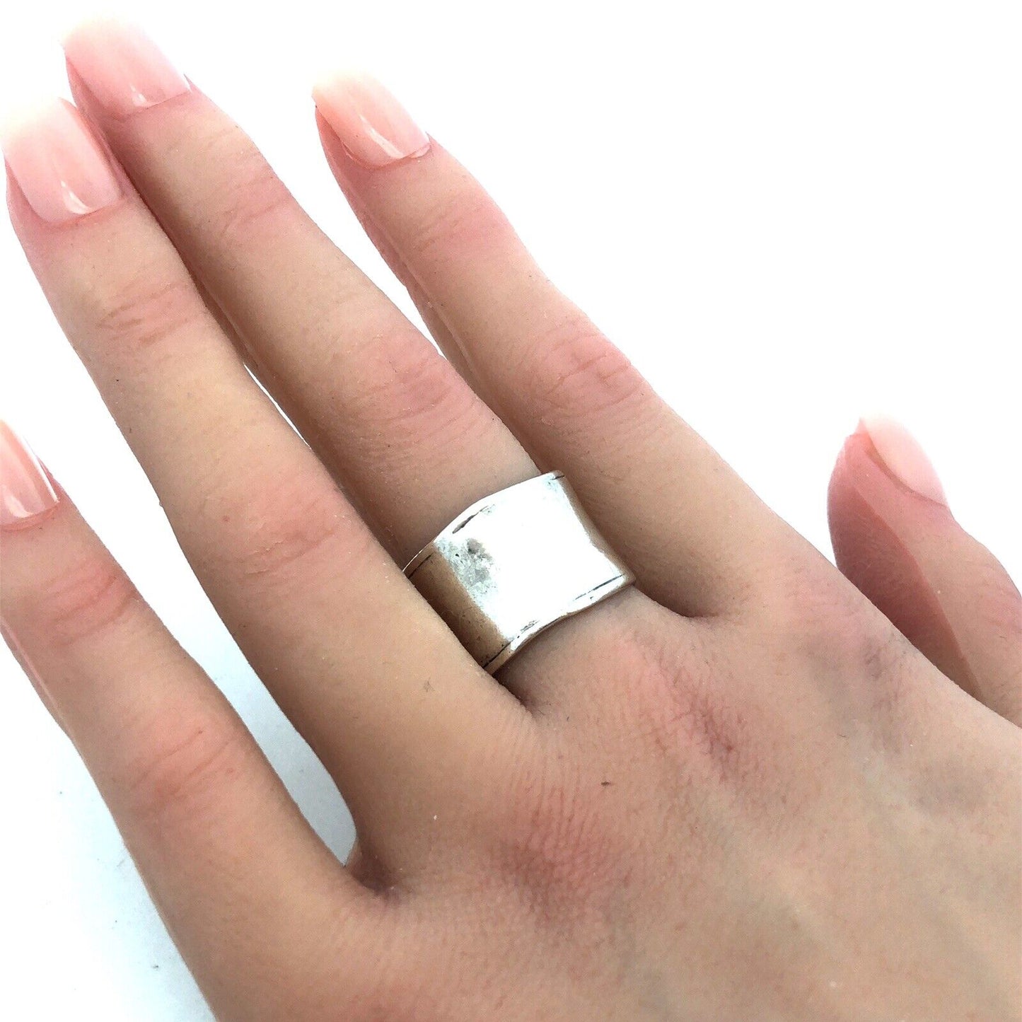 Designer Silpada 925 Sterling Silver Modernist Wide Cigar Band Ring