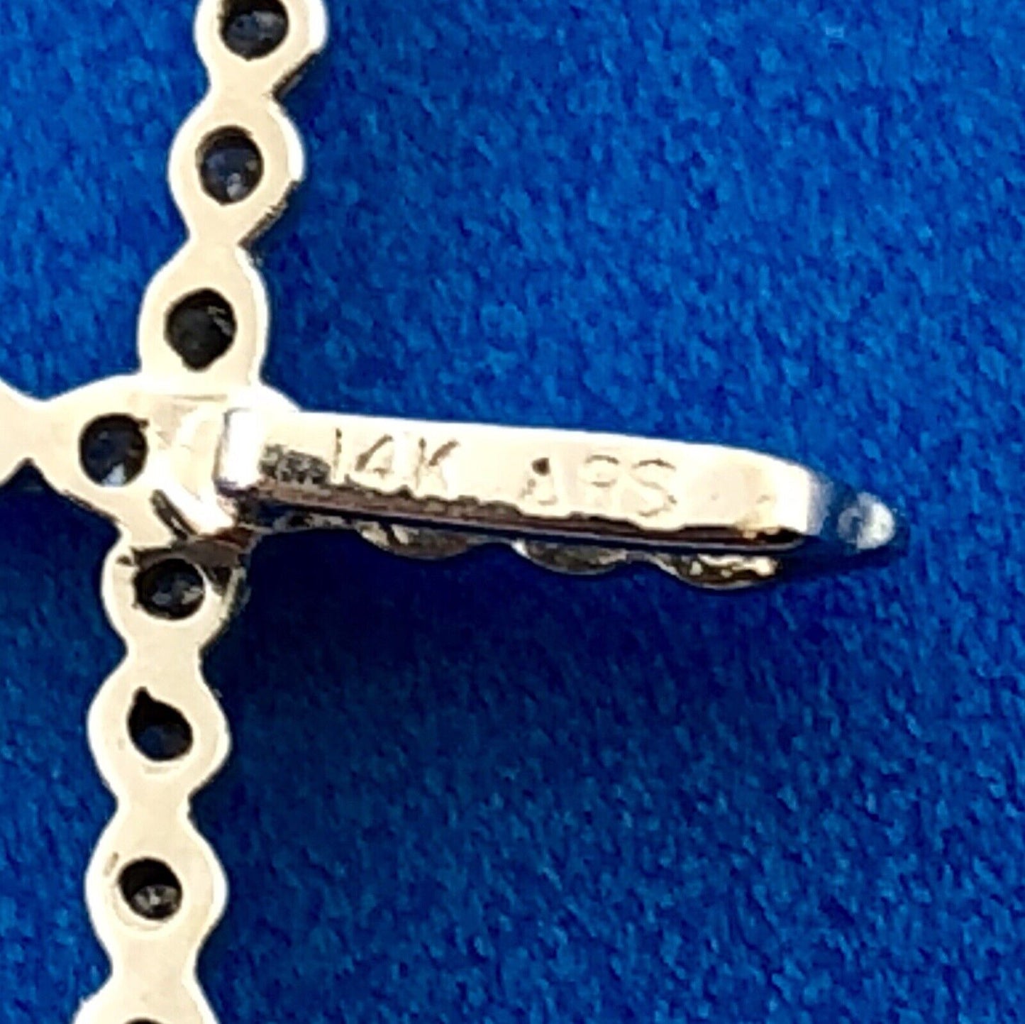 Designer 14K White Gold Pave Diamond Cross Easter Communion Cross Pendant