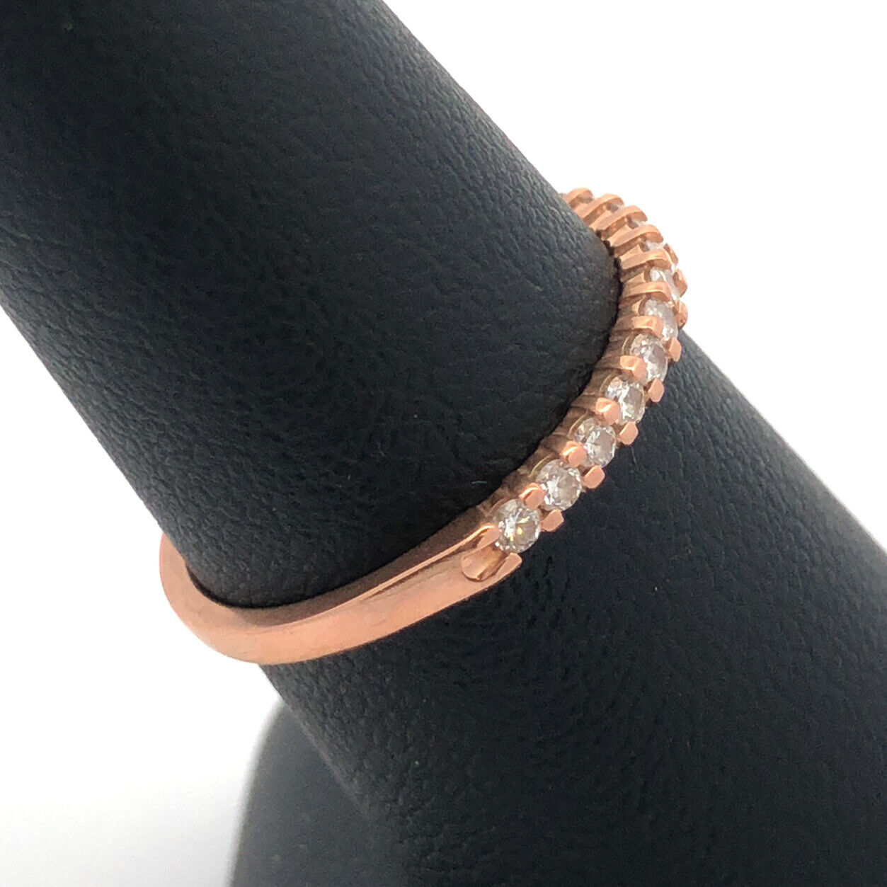 Designer 14K Rose Gold Diamond Stackable Infinity Eternity Anniversary Band Ring