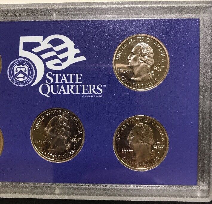 2001 S United States Mint Proof State Quarters Set 5 Coin Set w/ Box/COA