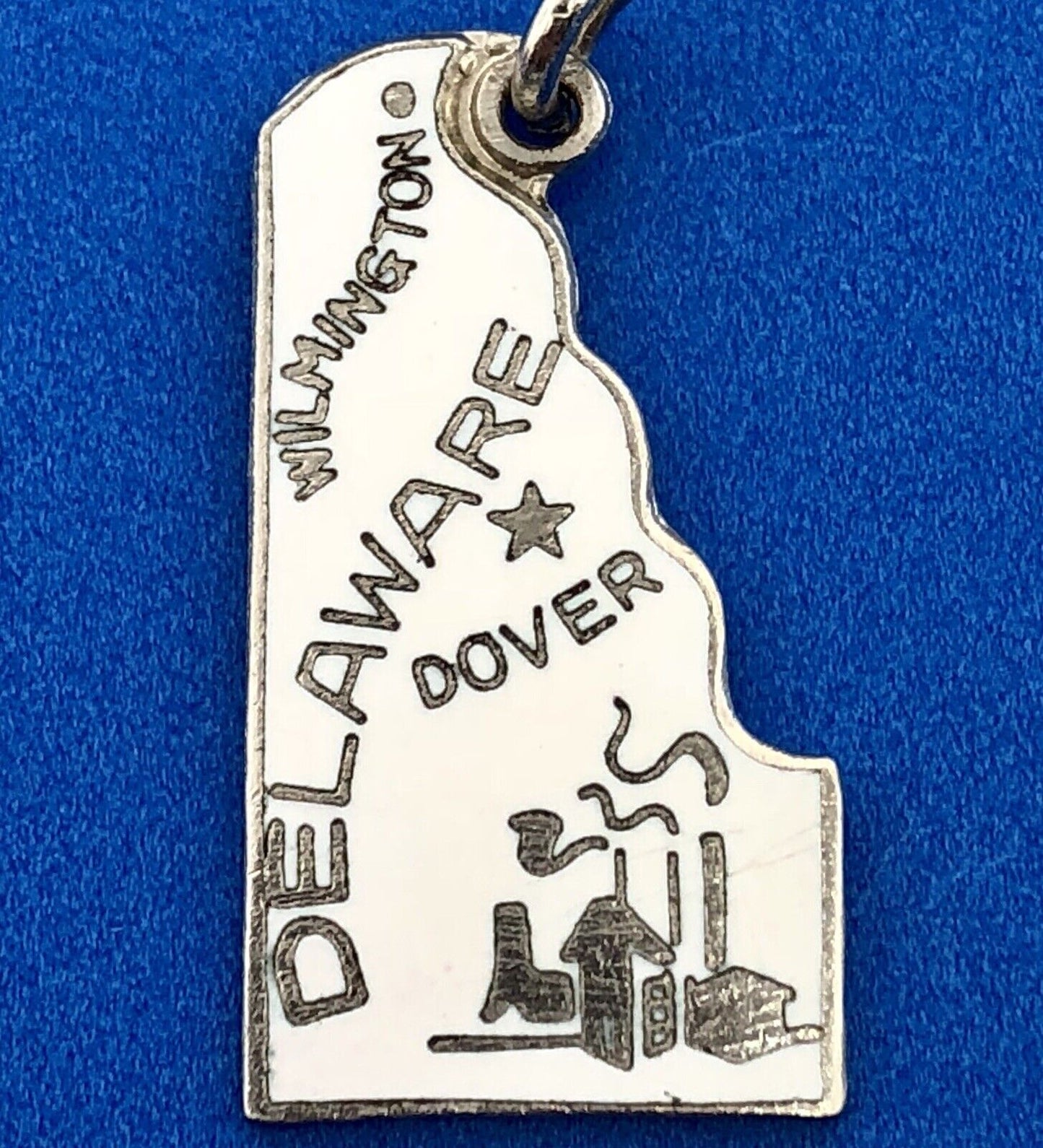 Sterling Silver State Charm - Delaware