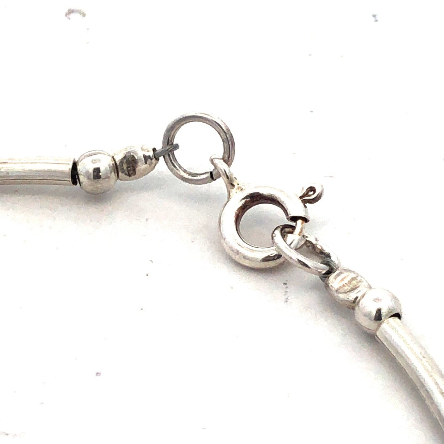 925 Sterling Silver Purple Crystal Beaded Round Bangle Bracelet
