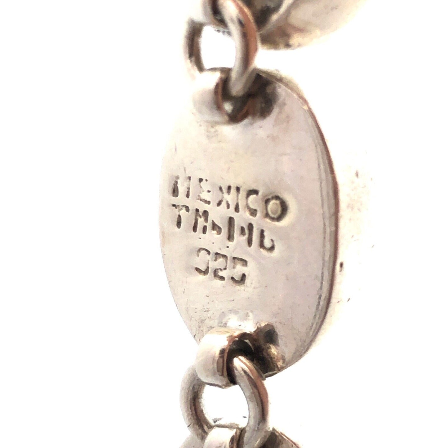 Vintage Taxco Mexico 925 Sterling Silver Oval Black Onyx Tennis Bracelet