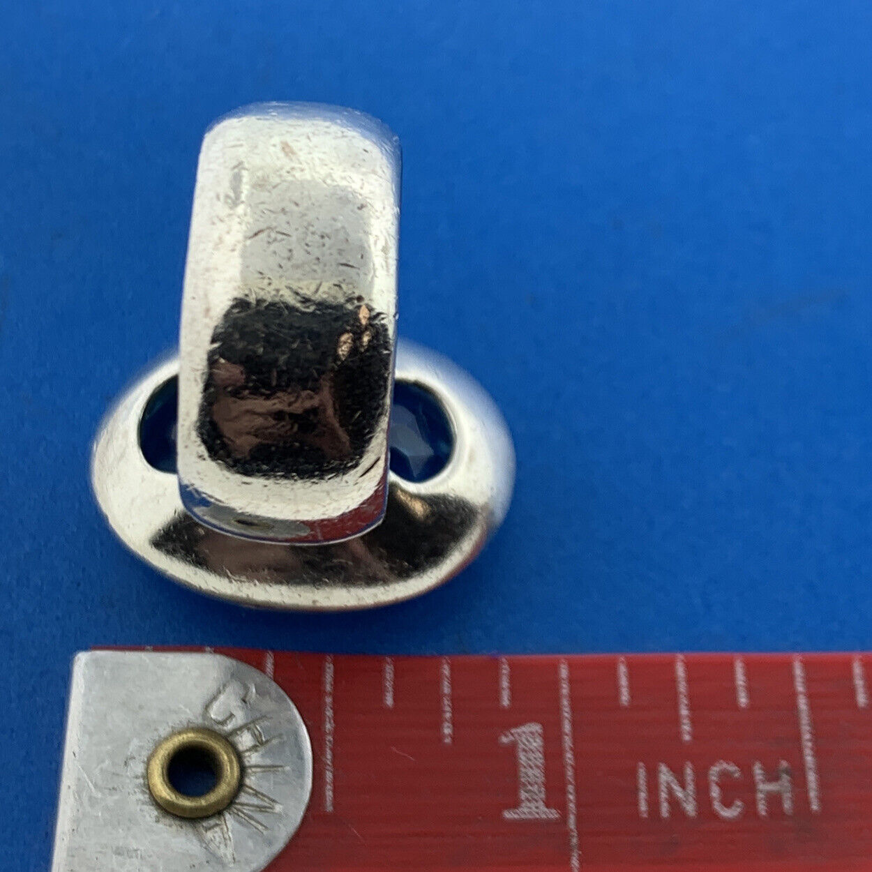 925 Sterling Silver Designer Blue Topaz Solitaire December Anniversary Ring