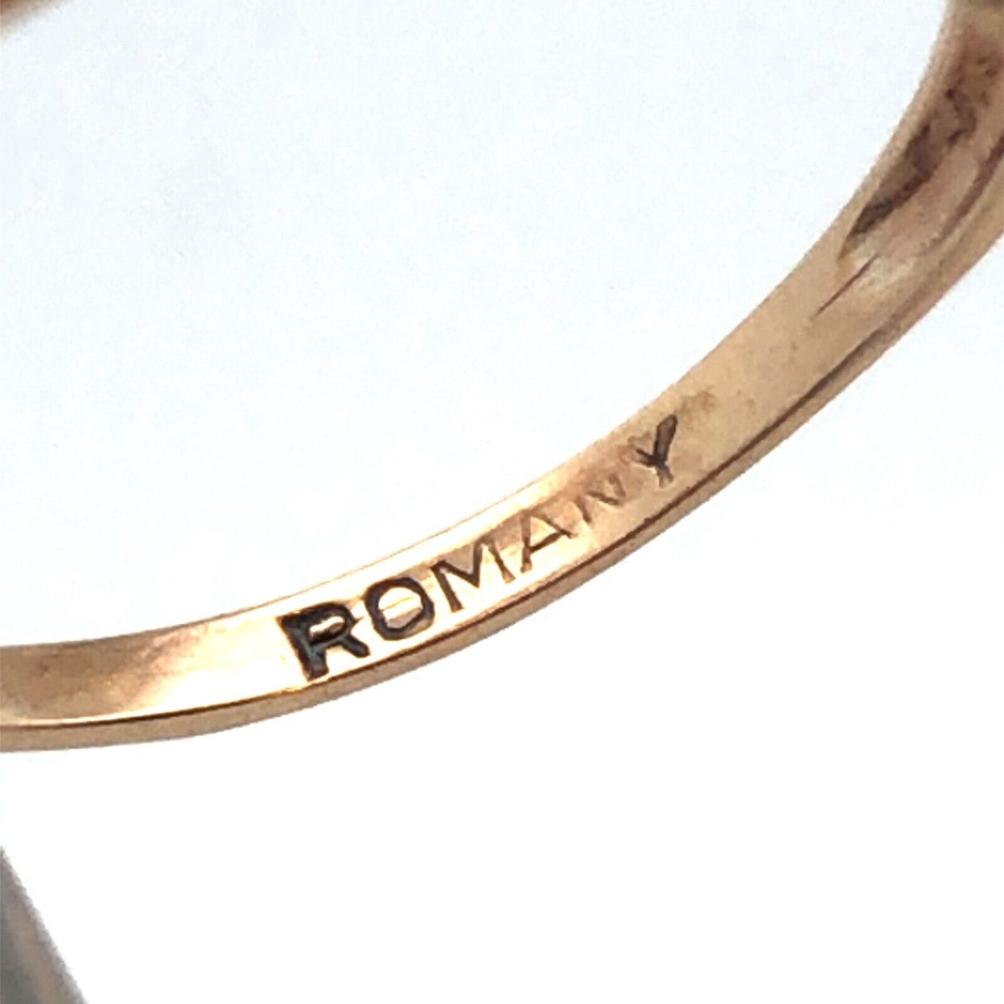 ROMANY 10K Yellow Gold Oval Blue Topaz Solitaire Engagement Anniversary Ring