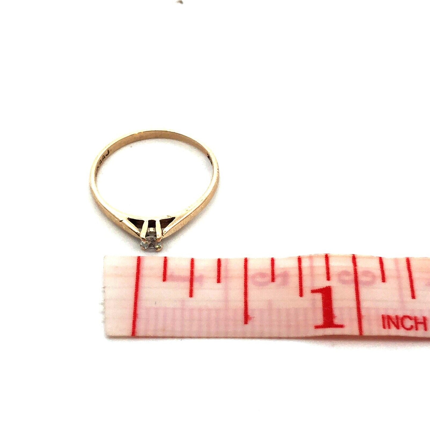Designer AAJ 10K Yellow Gold Round Cubic Zirconia CZ Solitaire Engagement Ring