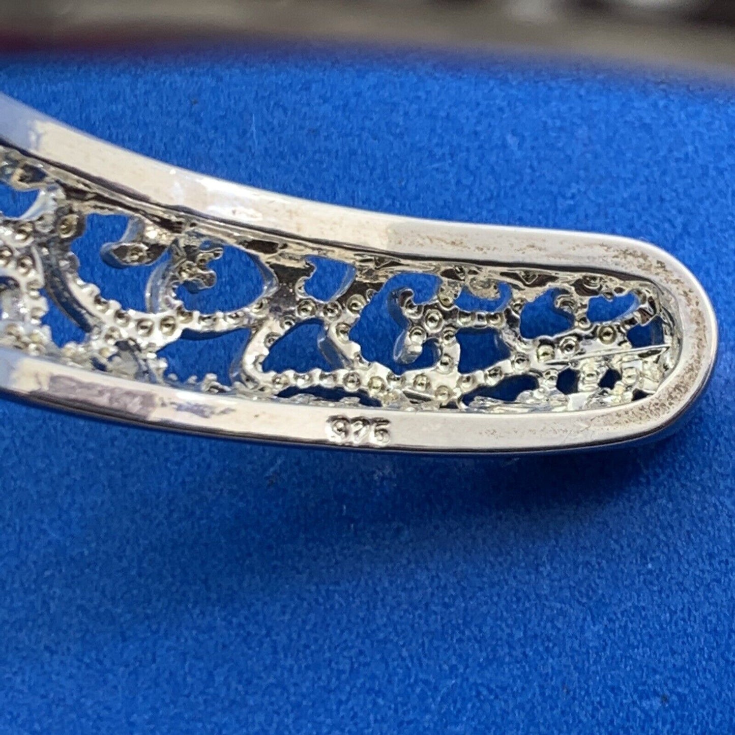 Designer 925 Sterling Silver Whimsical Scroll Open Cuff Bracelet