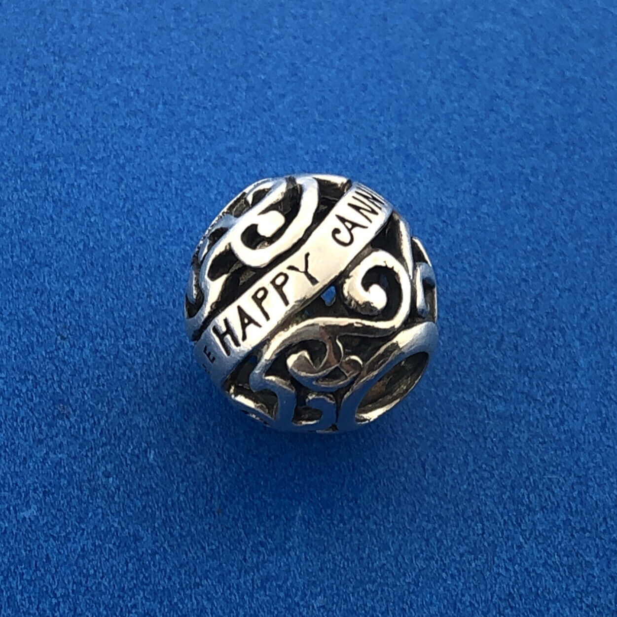 Chamilia Happy Anniversary 925 Sterling Silver Swirl Scroll Bead Charm